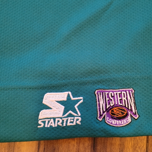 Rare 90's Starter Anaheim Mighty Ducks Alternate Hockey Jersey Size Large Jade - Picture 3 of 9